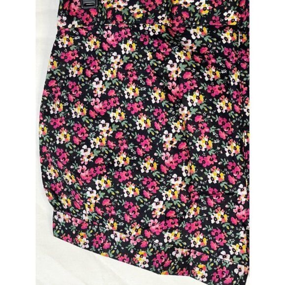 miley cyrus max azria shorts floral black pink pockets zipper cotton size 5 READ - Picture 8 of 8